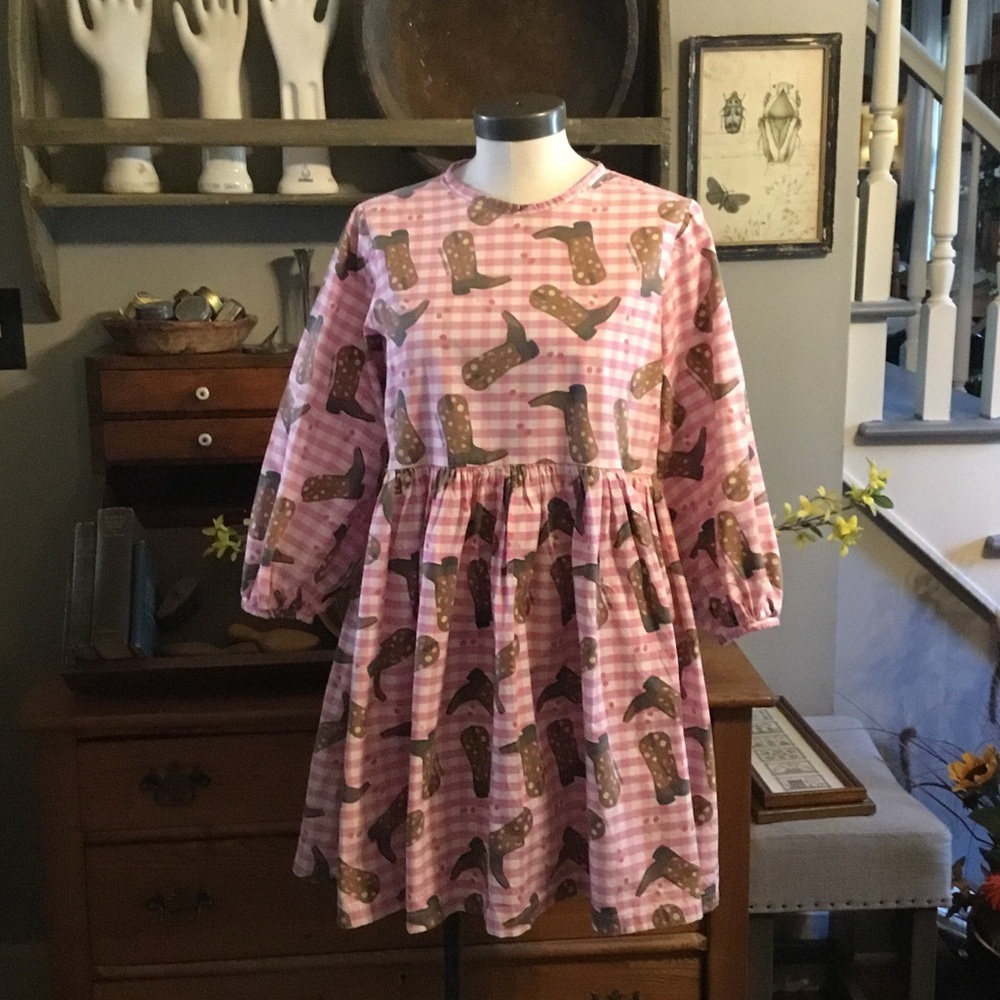 Megan Crosby Lila Cowboy Boot Mini Dress